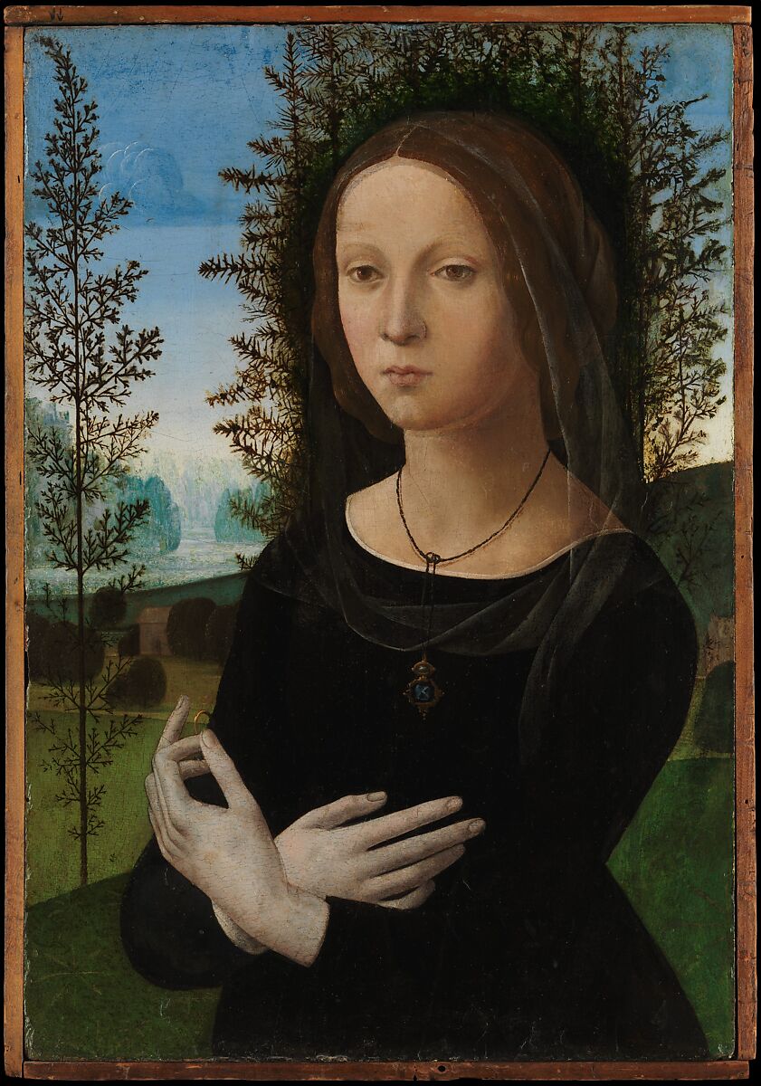 Portrait of a Young Woman, Lorenzo di Credi (Lorenzo d&#39;Andrea d&#39;Oderigo) (Italian, Florence 1456/59–1536 Florence), Oil on wood 