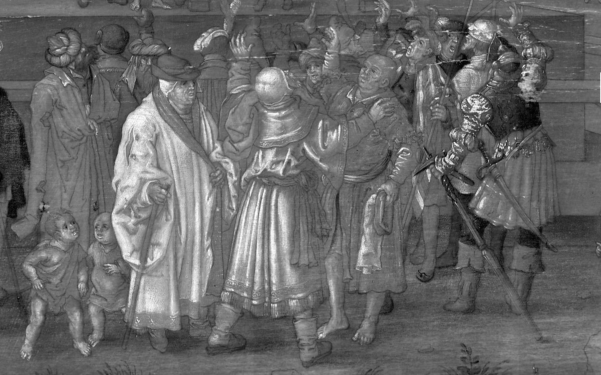 Christ Presented to the People, Copy after Lucas van Leyden (German, probably late 16th century), Oil, gold, and silver on linden