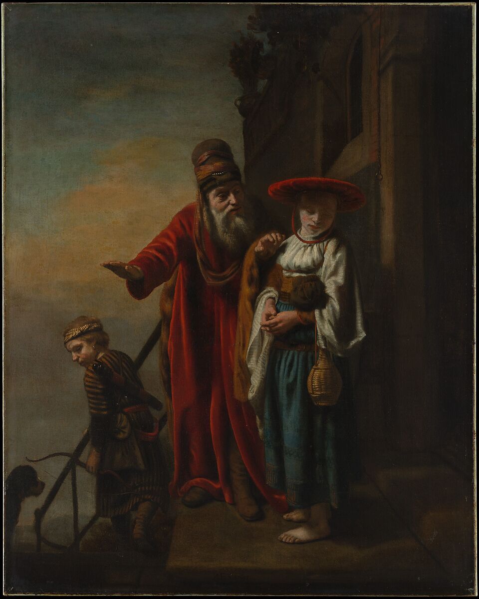 Abraham Dismissing Hagar and Ishmael, Nicolaes Maes  Dutch, Oil on canvas