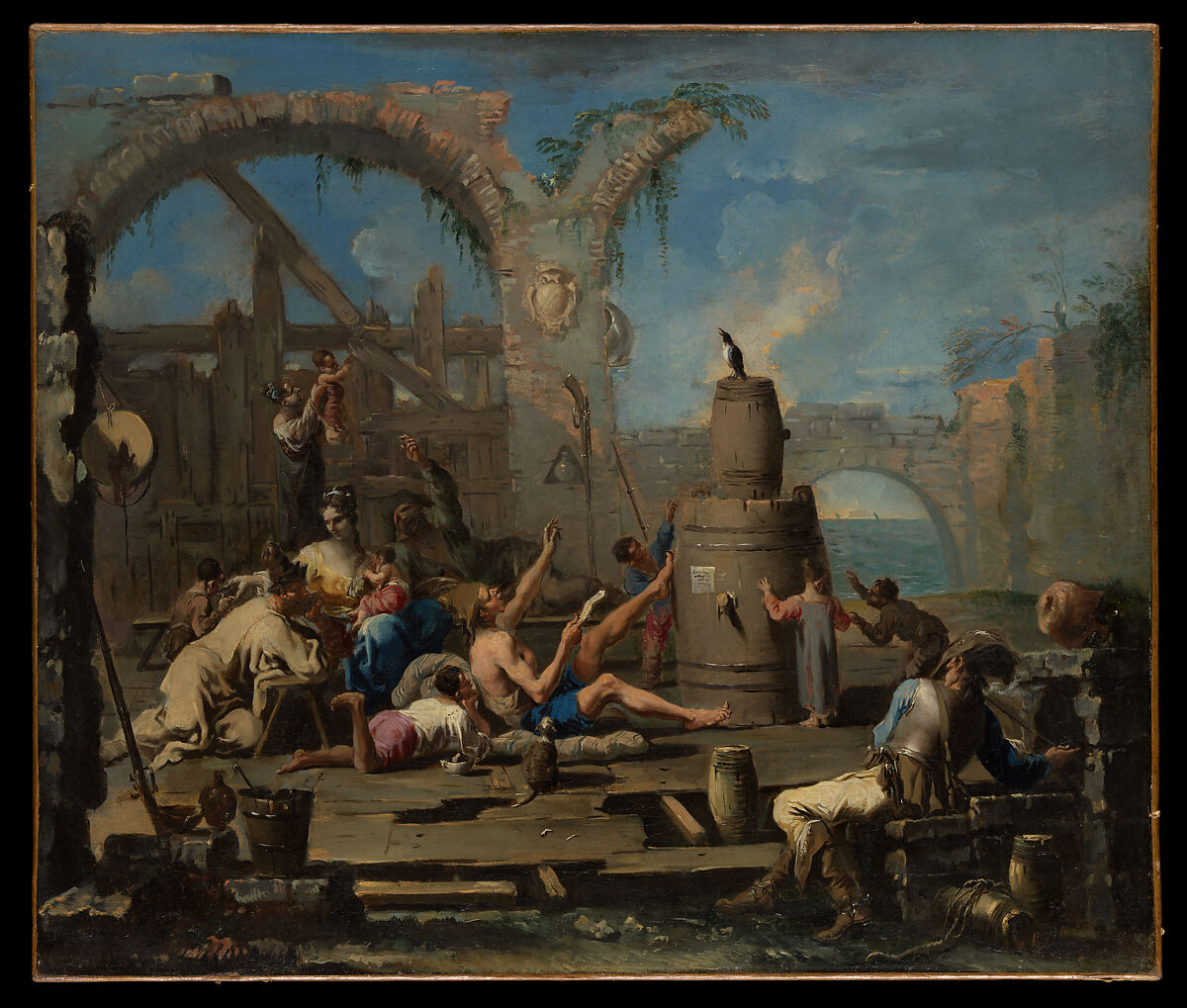 The Tame Magpie, Alessandro Magnasco (Italian, Genoa 1667–1749 Genoa), Oil on canvas 