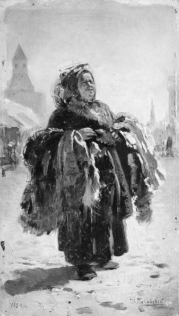 The Peddler, Vladimir Egorovich Makovsky (Russian, Moscow 1846–1920 St. Petersburg), Oil on wood 