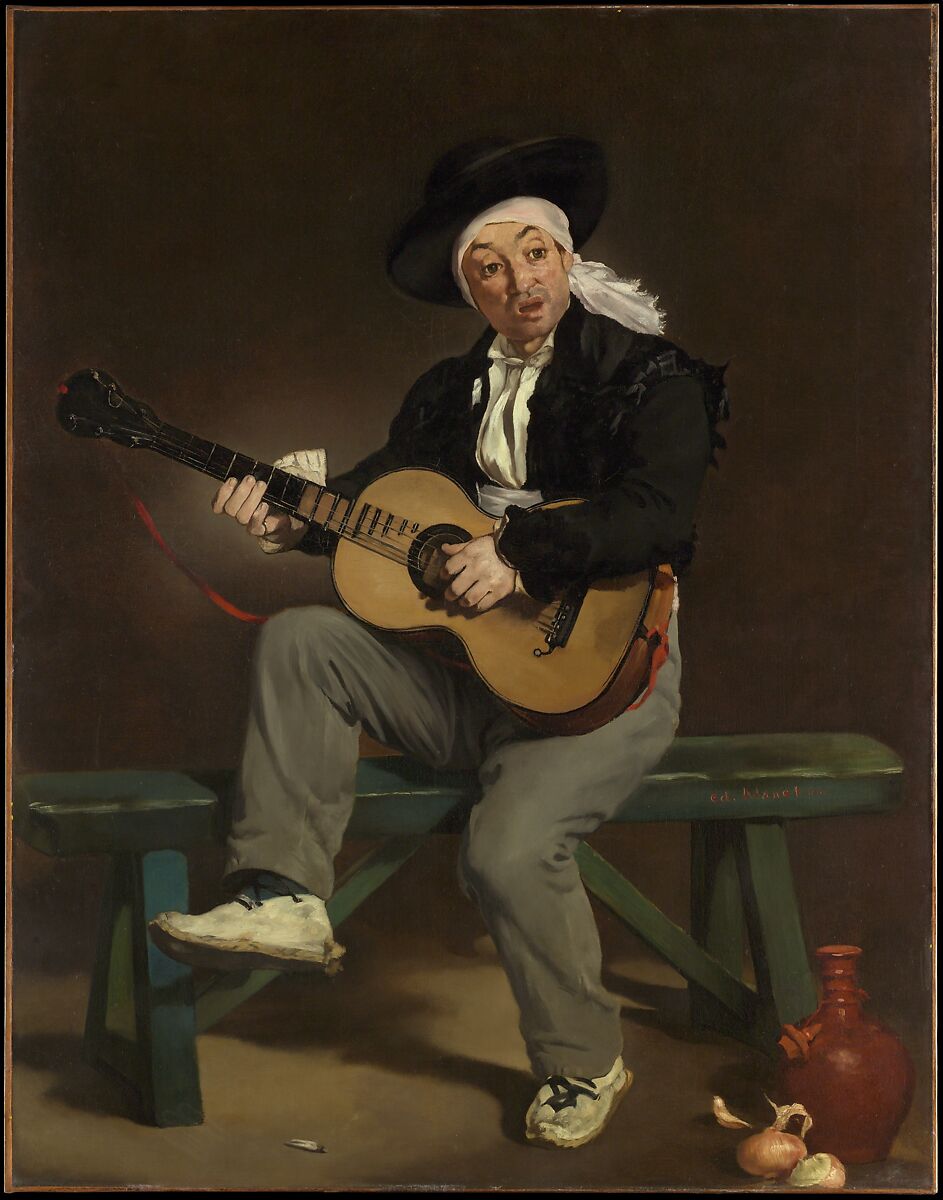 Guitar players in Art: Edouard Manet, The Spanish Singer, 1860, The Metropolitan Museum of Art, New York, NY, USA.