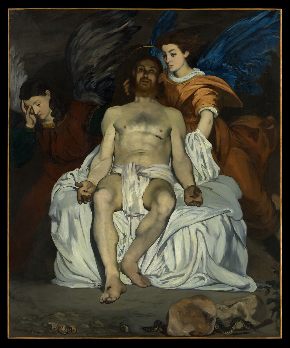 The Dead Christ with Angels, Edouard Manet (French, Paris 1832–1883 Paris), Oil on canvas 