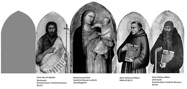 Saint Anthony of Padua, Maso di Banco (Italian, Florence, active 1320–46), Tempera on wood, gold ground