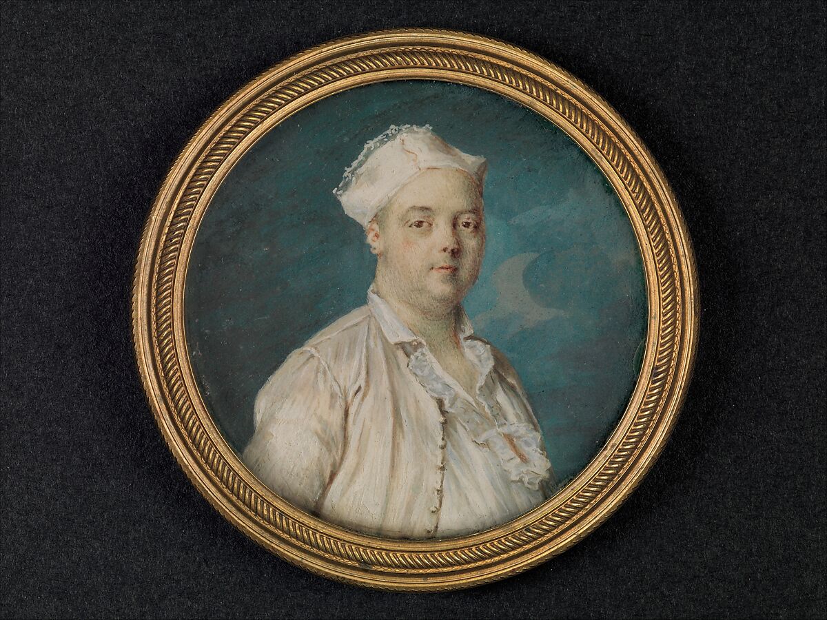 Pierre Louis Dubus (1721–1799), Called Préville, of the Comédie-Française, Attributed to Jean-Baptiste Massé (French, Paris 1687–1767 Paris), Ivory laid on card 