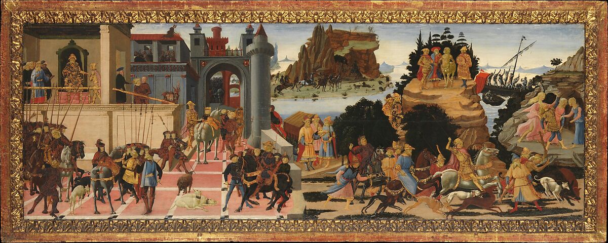 Scenes from the Story of the Argonauts, Jacopo di Arcangelo (called Jacopo del Sellaio)  Italian, Tempera on wood, gilt ornaments