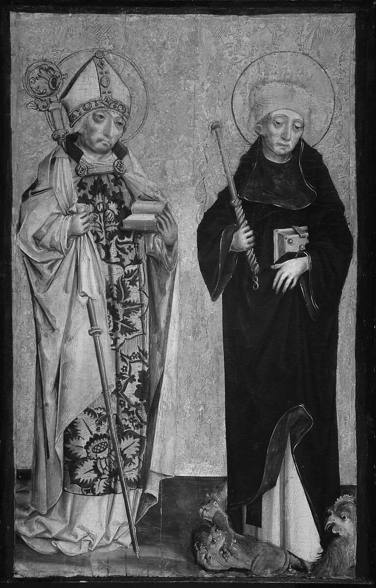 Saint Adalbert and Saint Procopius, Master of Eggenburg (Austrian, Tirol, active 1490–1500), Oil on spruce, gold ground
