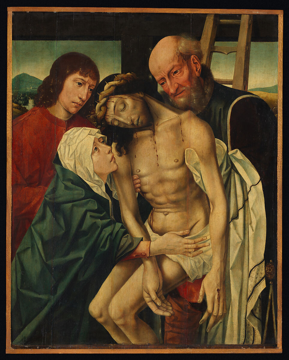 The Descent from the Cross, Master of the Holy Blood (Netherlandish, ca. 1520), Oil on wood