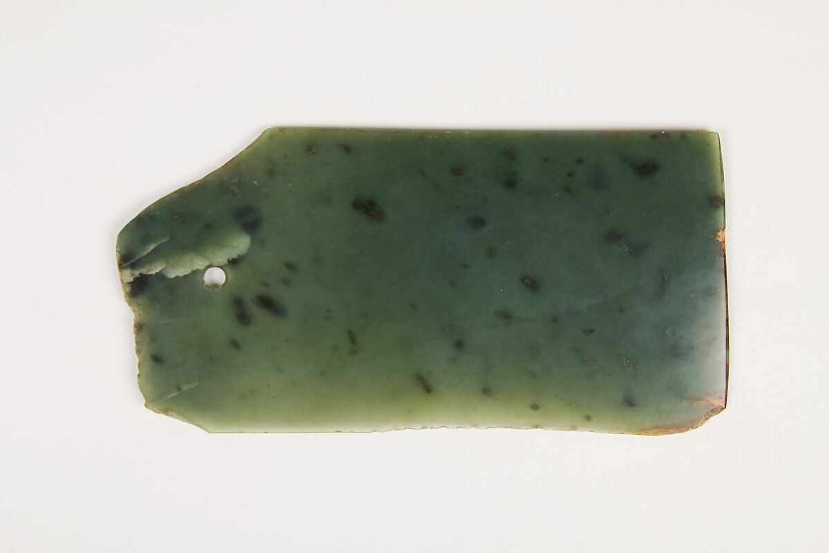 Ceremonial blade (fragment), Nephrite, China 