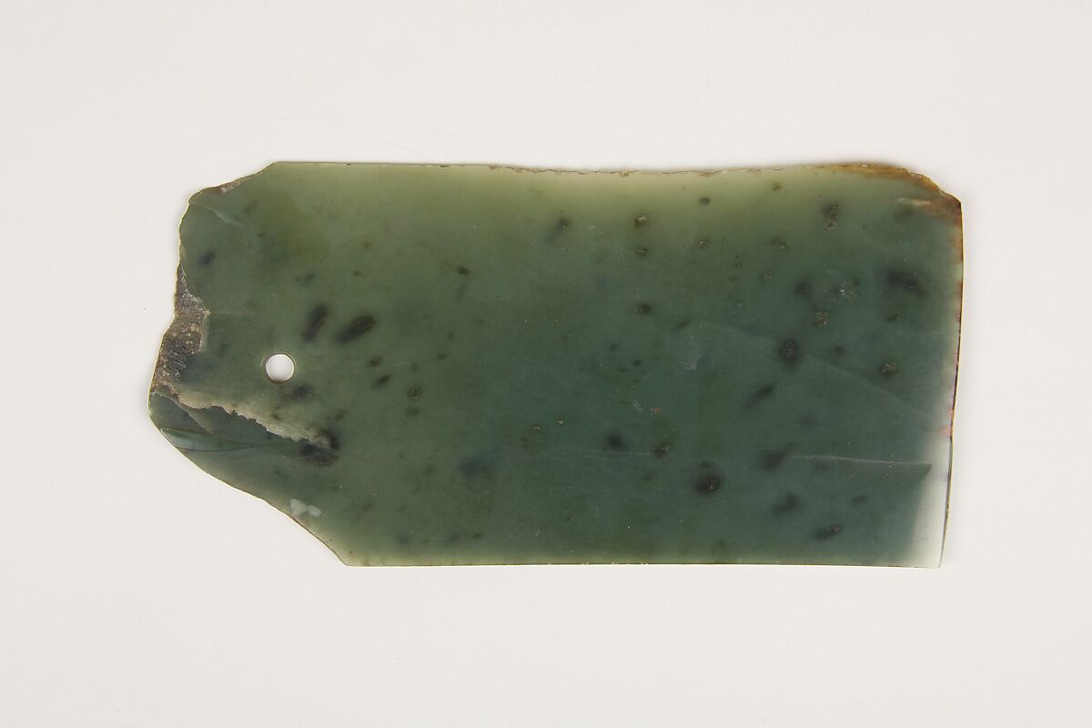 Ceremonial blade (fragment), Nephrite, China