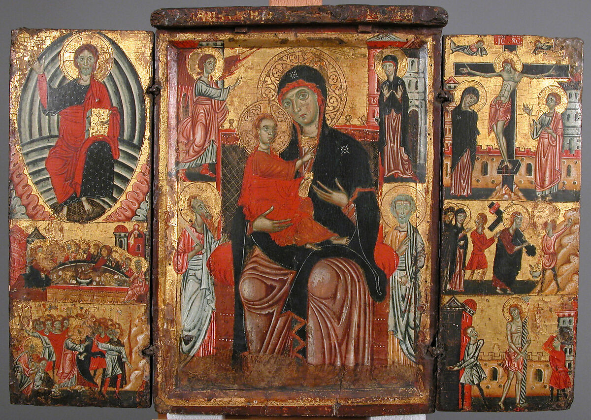 Madonna and Child Enthroned, Master of the Magdalen (Italian, Florence, active 1265–95), Tempera on wood, gold ground