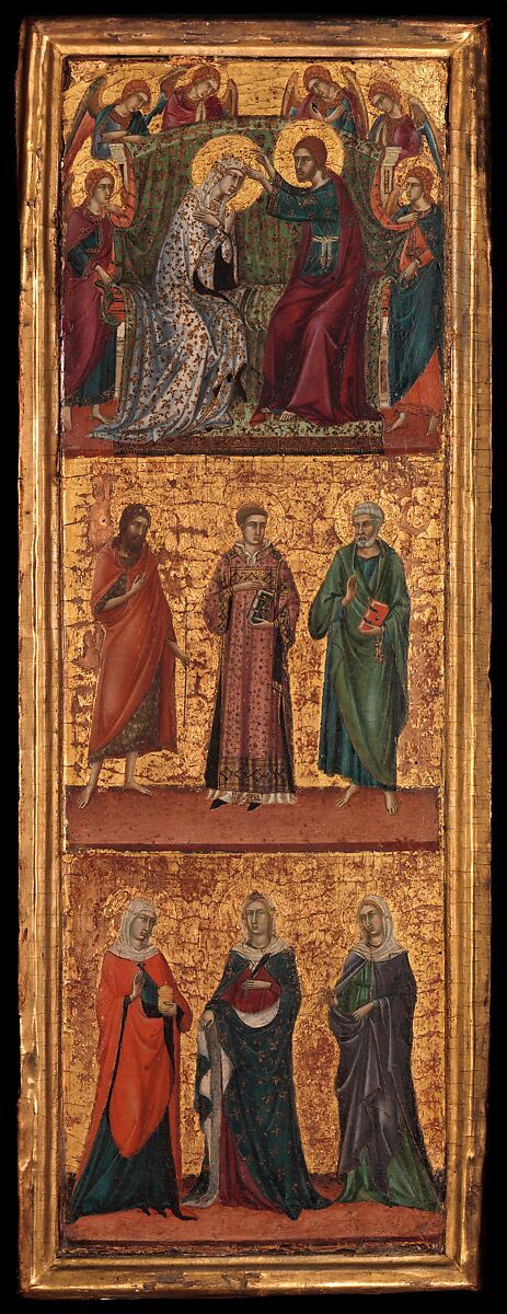 Saints and Scenes from the Life of the Virgin, Master of Monte Oliveto (Italian, active Siena ca. 1305–35), Tempera on wood, gold ground