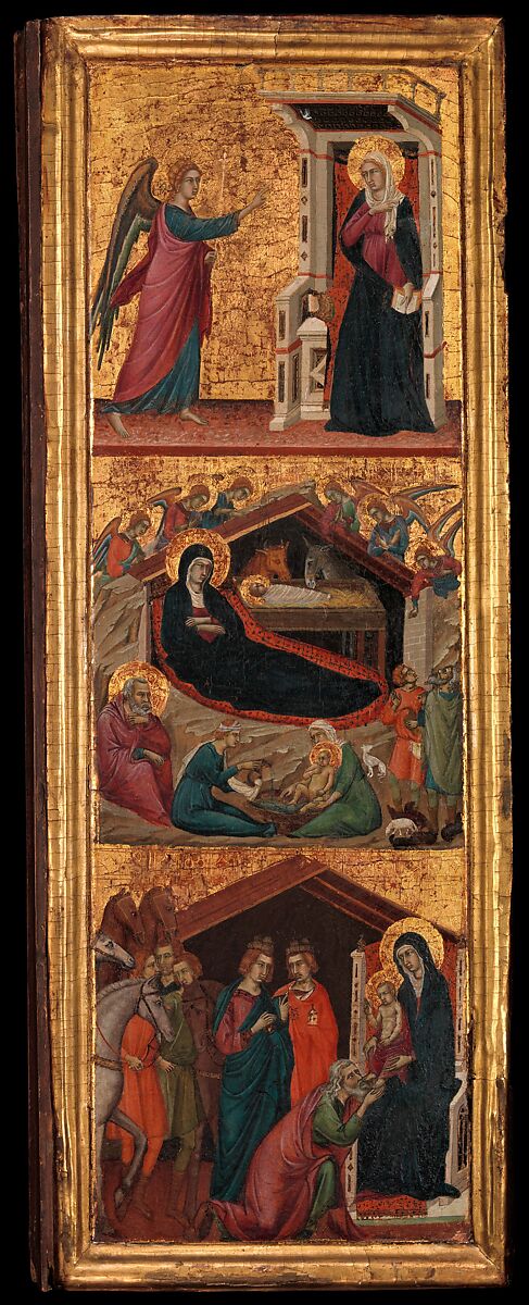 Saints and Scenes from the Life of the Virgin, Master of Monte Oliveto (Italian, active Siena ca. 1305–35), Tempera on wood, gold ground 