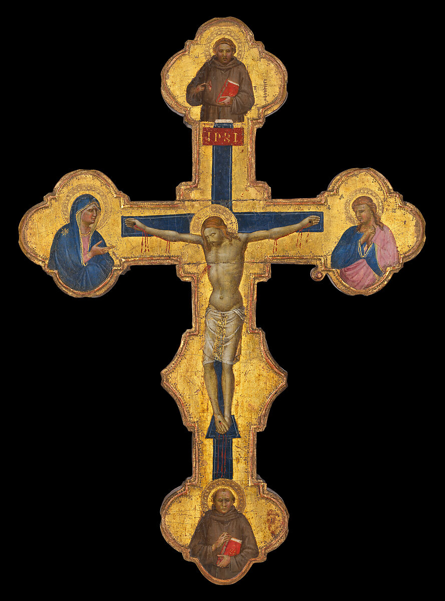 Crucifix, Master of the Orcagnesque Misericordia  Italian, Tempera on wood, gold ground