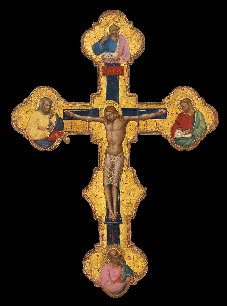 Crucifix, Master of the Orcagnesque Misericordia (Italian, Florence, active second half 14th century), Tempera on wood, gold ground