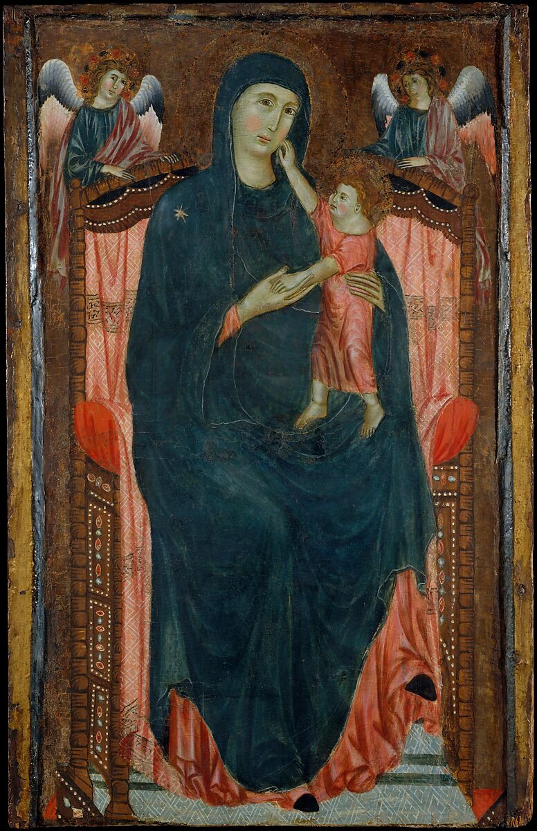 Madonna and Child Enthroned with Angels, Master of Varlungo (Italian, Florentine, active ca. 1285–ca. 1310), Tempera on wood, silver ground 