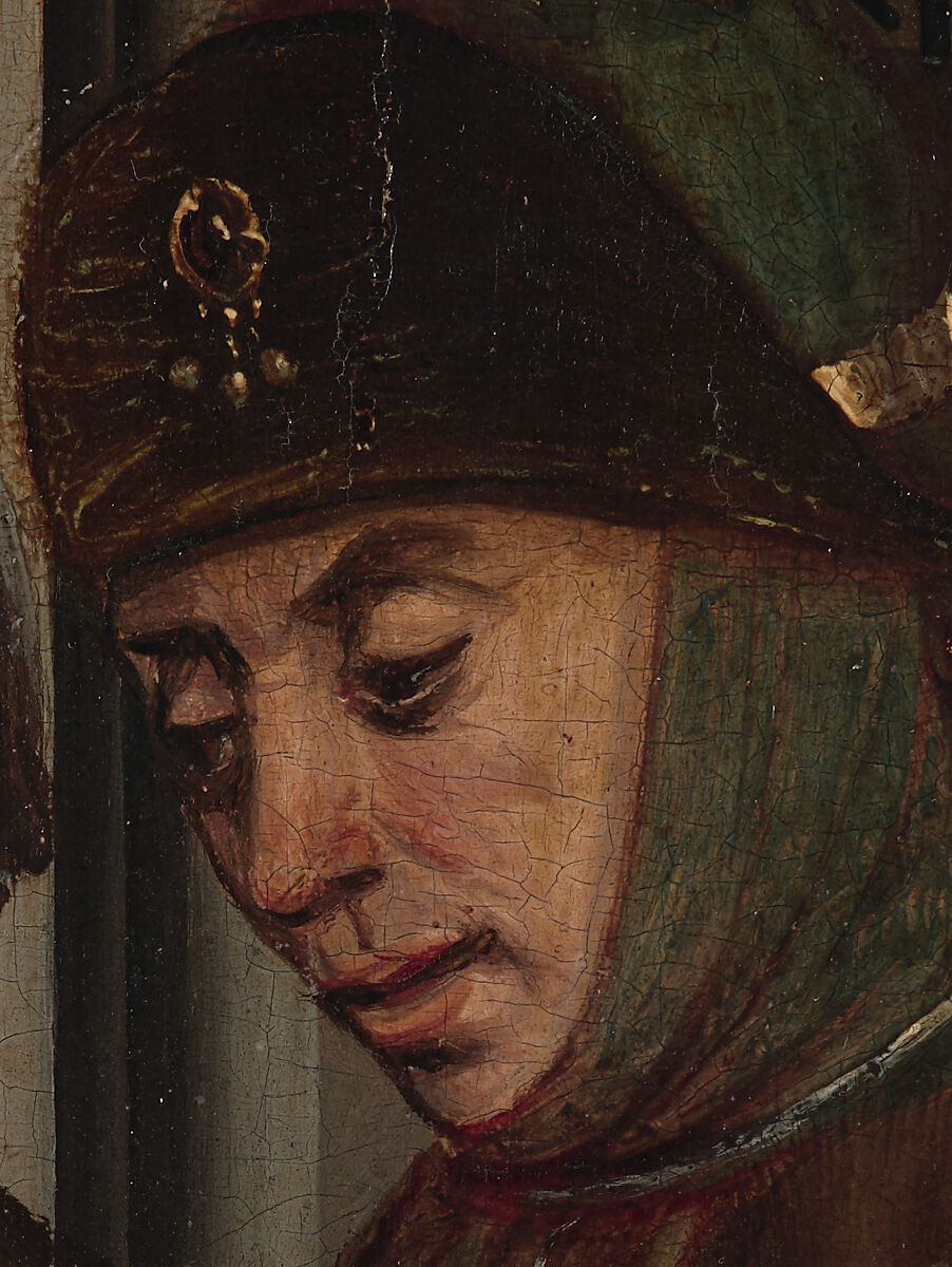 Abner's Messenger before David; The Queen of Sheba Bringing Gifts to Solomon; The Annunciation, Master of the Saint Barbara Legend (Netherlandish, active late 15th century) and a collaborator, Oil on oak