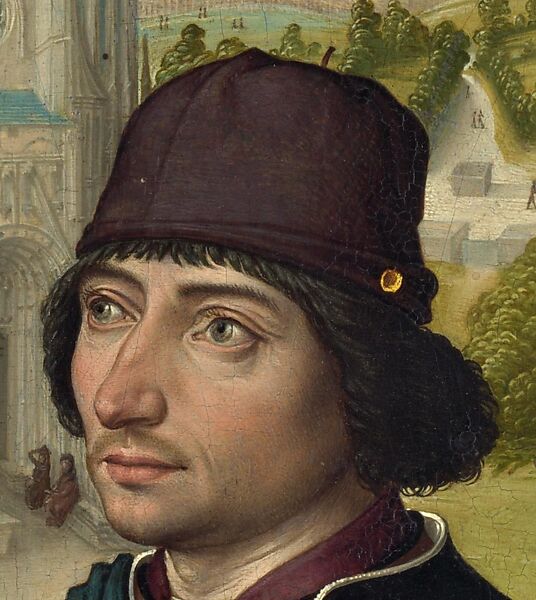 Young Man Holding a Book, Master of the View of Saint Gudula (Netherlandish, active ca. 1485), Oil on wood