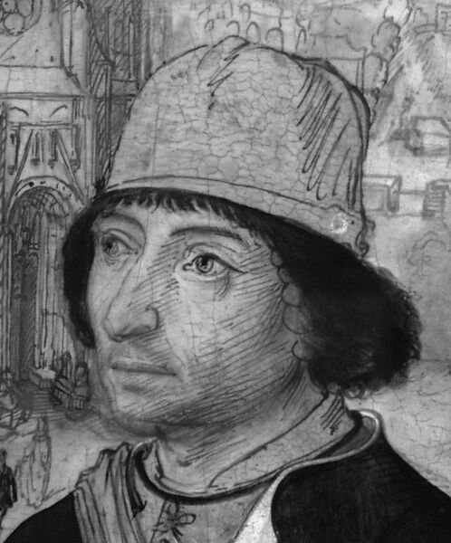 Young Man Holding a Book, Master of the View of Saint Gudula (Netherlandish, active ca. 1485), Oil on wood