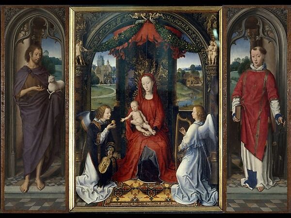 Saint Paul with a Donor; Christ Appearing to His Mother, Master of the Saint Ursula Legend (Netherlandish, active late 15th century), Oil on wood