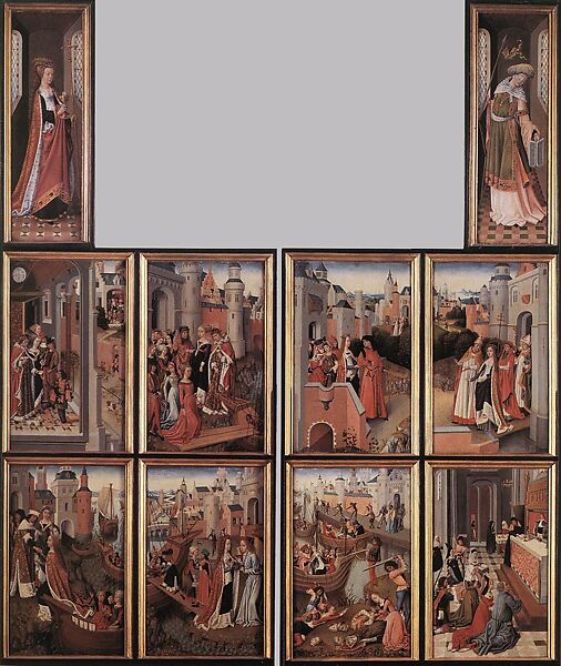 Saint Paul with a Donor; Christ Appearing to His Mother, Master of the Saint Ursula Legend (Netherlandish, active late 15th century), Oil on wood