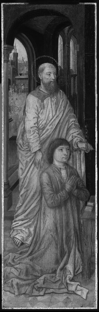 Saint Paul with a Donor; Christ Appearing to His Mother, Master of the Saint Ursula Legend (Netherlandish, active late 15th century), Oil on wood