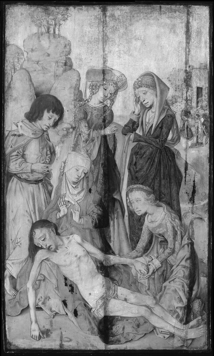 The Lamentation, Workshop of the Master of the Virgin among Virgins (Netherlandish, active ca. 1460–95), Oil on wood