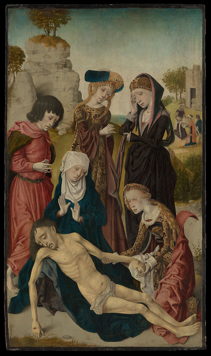The Lamentation, Workshop of the Master of the Virgin among Virgins (Netherlandish, active ca. 1460–95), Oil on wood 