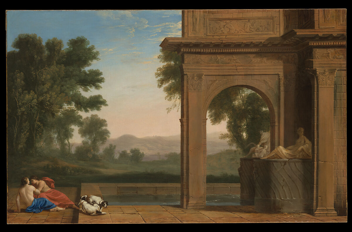 Classical Landscape with Figures, Henri Mauperché (French, Paris (?) ca. 1602–1686 Paris), Oil on canvas 