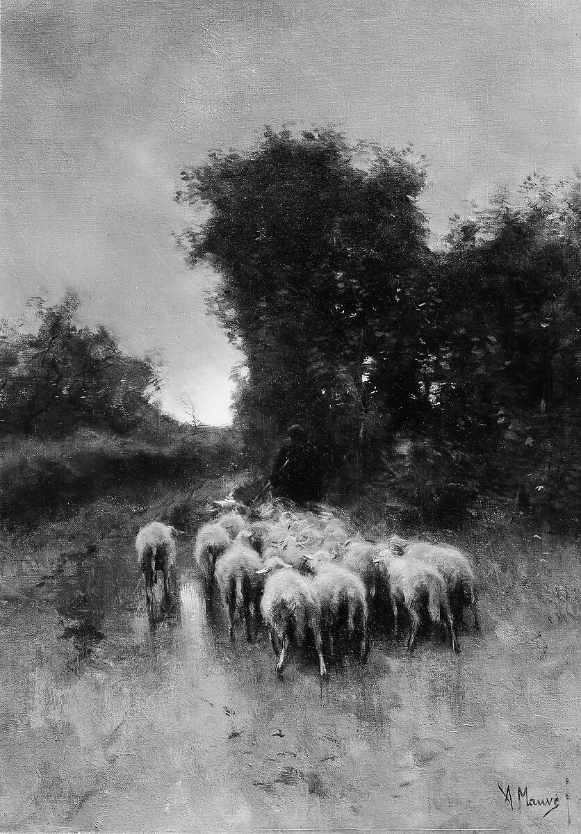 Twilight, Anton Mauve (Dutch, Zaandam 1838–1888 Arnhem), Oil on canvas 