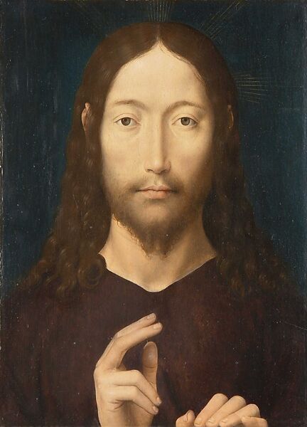 Salvator Mundi, Workshop of Hans Memling (Netherlandish, Seligenstadt, active by 1465–died 1494 Bruges), Oil on wood