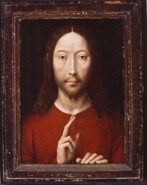 Salvator Mundi, Workshop of Hans Memling (Netherlandish, Seligenstadt, active by 1465–died 1494 Bruges), Oil on wood