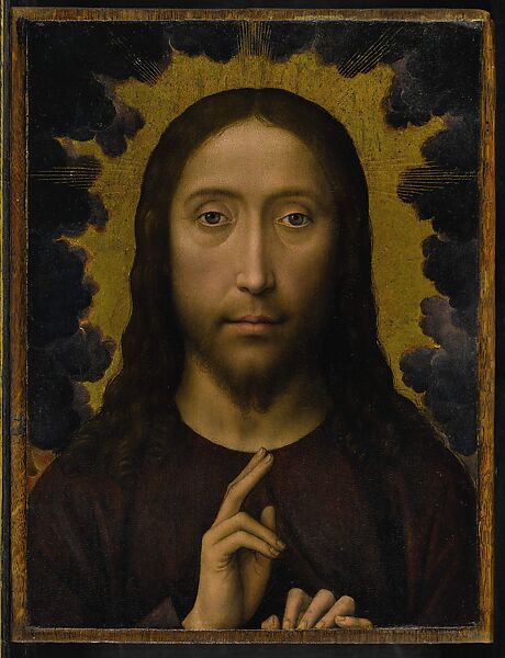 Salvator Mundi, Workshop of Hans Memling (Netherlandish, Seligenstadt, active by 1465–died 1494 Bruges), Oil on wood