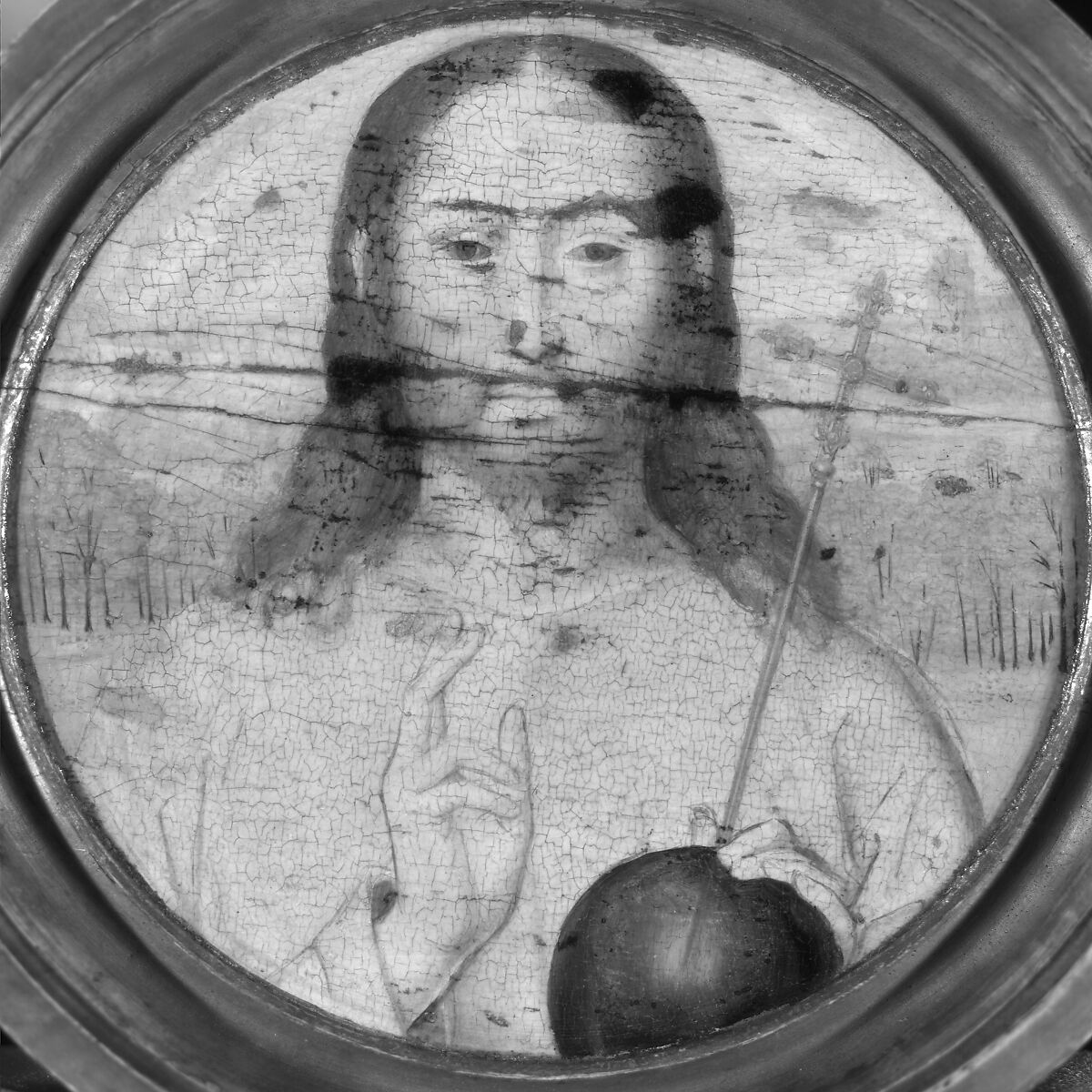 Salvator Mundi, Workshop of Hans Memling (Netherlandish, Seligenstadt, active by 1465–died 1494 Bruges), Oil on wood