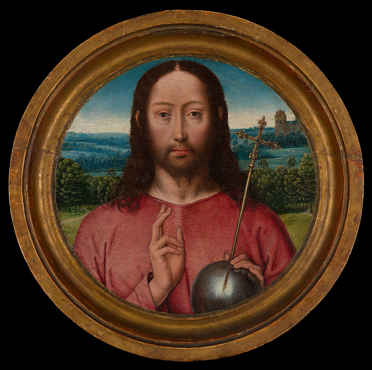 Salvator Mundi, Workshop of Hans Memling (Netherlandish, Seligenstadt, active by 1465–died 1494 Bruges), Oil on wood 