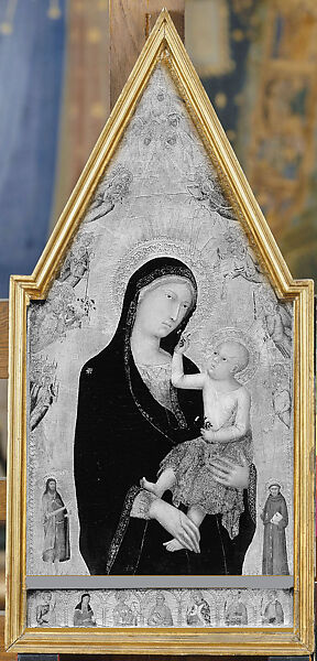 Madonna and Child with Saints and Angels, Lippo Memmi (Filippo di Memmo) (Italian, Sienese, active by 1317–died 1356), Tempera on wood, gold ground