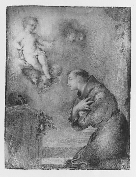The Vision of Saint Anthony of Padua, Anton Raphael Mengs (German, Ústi nad Labem (Aussig) 1728–1779 Rome), Ivory 