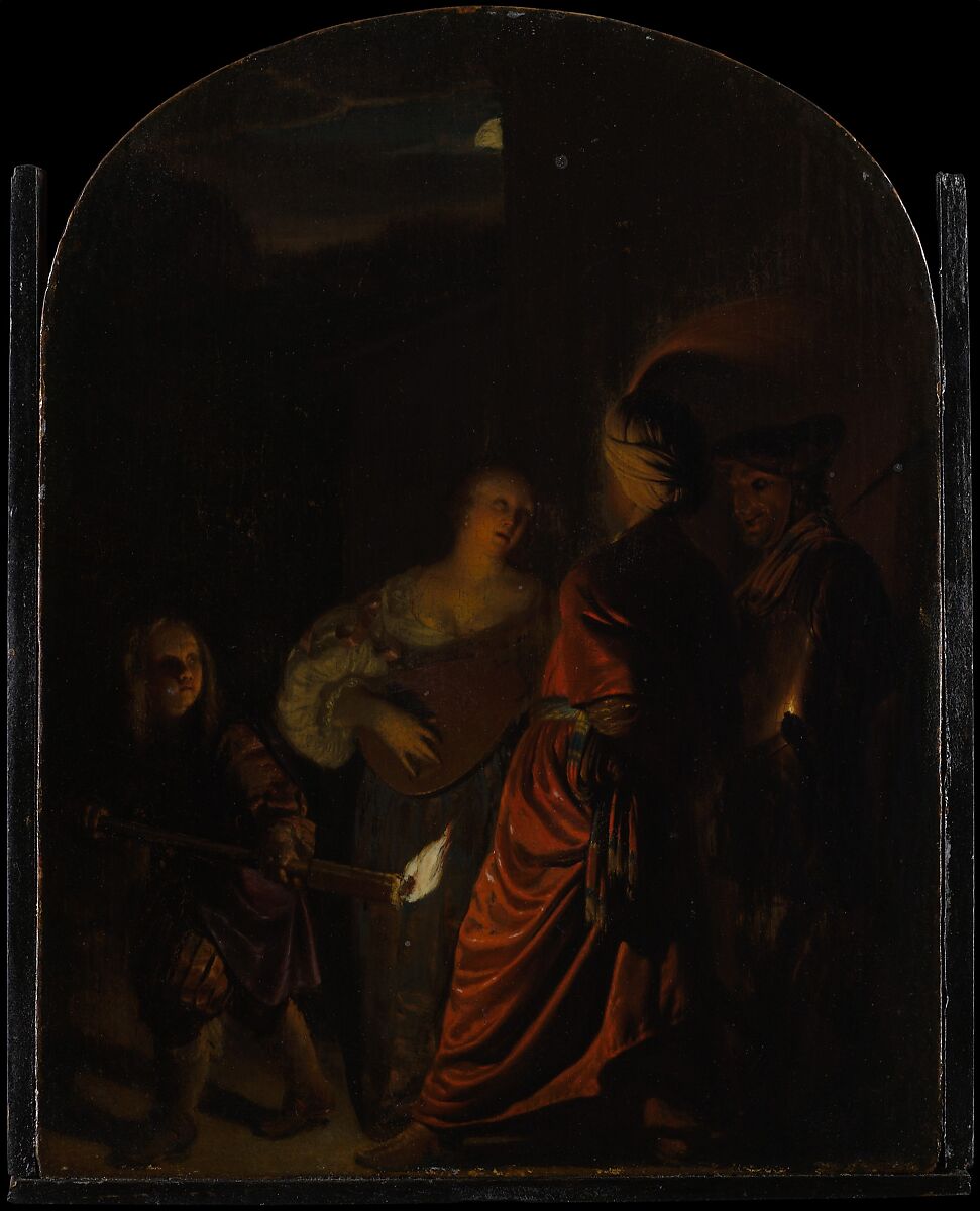 The Serenade, Frans van Mieris the Elder (Dutch, Leiden 1635–1681 Leiden), Oil on wood 