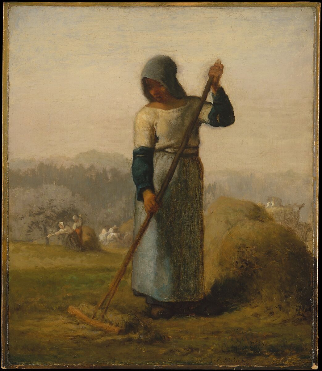 Woman with a Rake, Jean-François Millet (French, Gruchy 1814–1875 Barbizon), Oil on canvas 