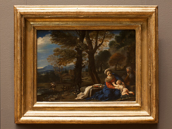 The Rest on the Flight into Egypt, Pier Francesco Mola (Italian, Coldrerio 1612–1666 Rome), Oil on copper