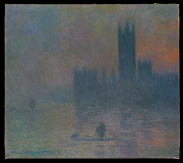 The Houses of Parliament (Effect of Fog), Claude Monet (French, Paris 1840–1926 Giverny), Oil on canvas 