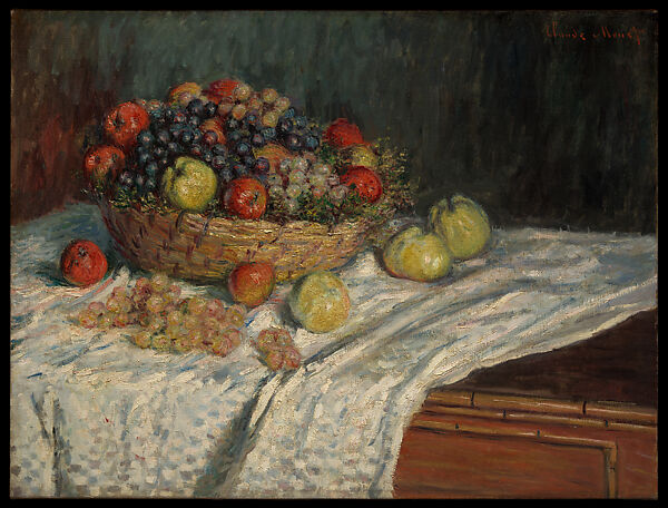 Apples and Grapes, Claude Monet (French, Paris 1840–1926 Giverny), Oil on canvas 