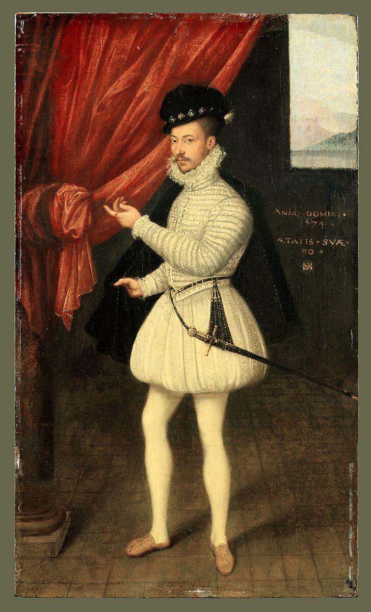 Portrait of a Man in White, Monogrammist LAM (French, active 1568–74), Oil on wood 