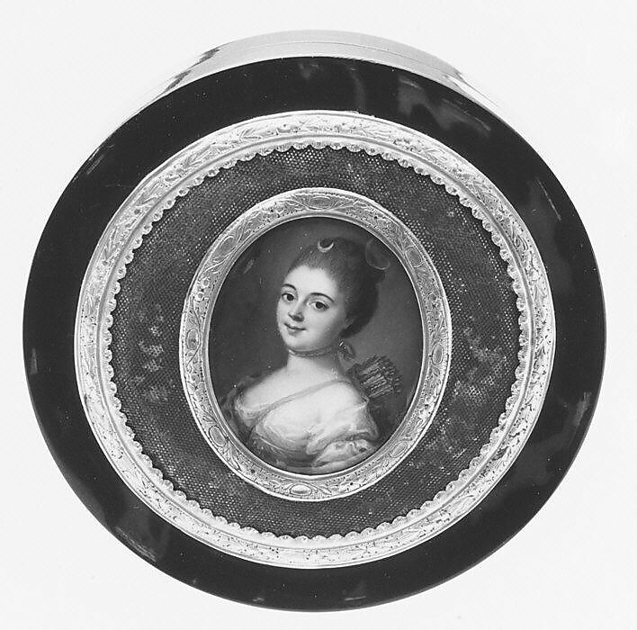 Portrait of a Woman as Diana, Attributed to Arnaud Vincent de Montpetit (French, 1713–1800), Verre  fixé 