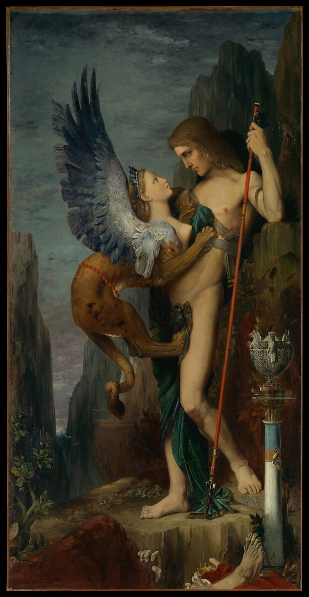 Oedipus and the Sphinx, Gustave Moreau  French, Oil on canvas