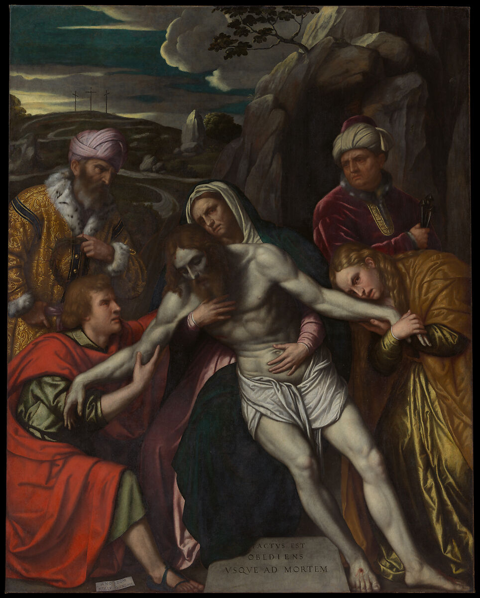 The Entombment, Moretto da Brescia (Alessandro Bonvicino) (Italian, Brescia ca. 1498–1554 Brescia), Oil on canvas 