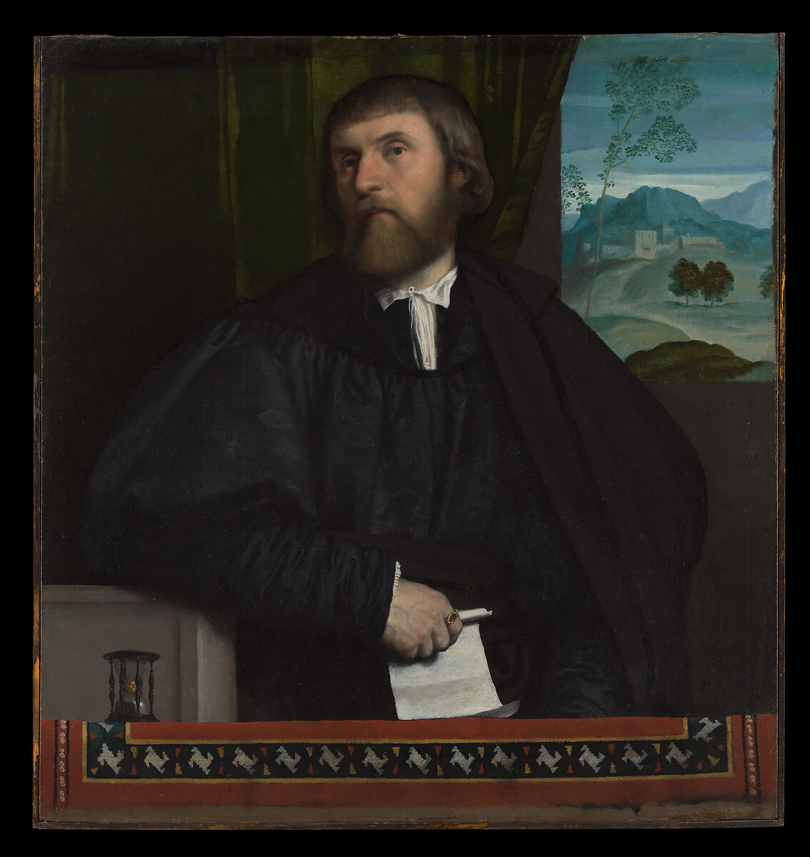 Portrait of a Man, Moretto da Brescia (Alessandro Bonvicino) (Italian, Brescia ca. 1498–1554 Brescia), Oil on canvas 