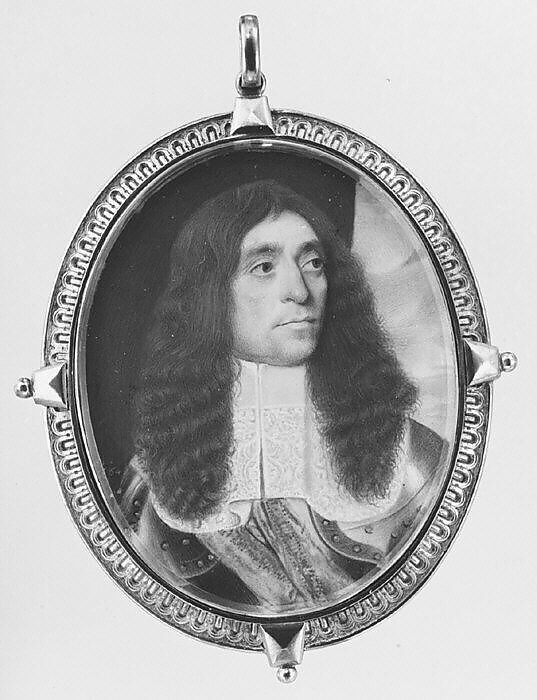 Portrait of a Man, David Myers (British, active ca. 1659–76), Vellum laid on prepared gessoed card 