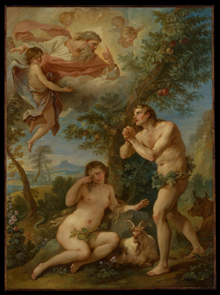 The Rebuke of Adam and Eve, Charles Joseph Natoire  French, Oil on copper