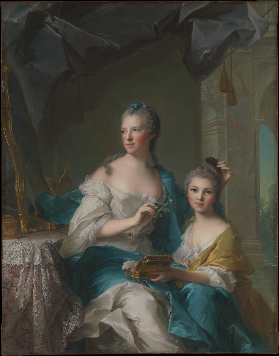 Madame Marsollier and Her Daughter, Jean Marc Nattier (French, Paris 1685–1766 Paris), Oil on canvas 